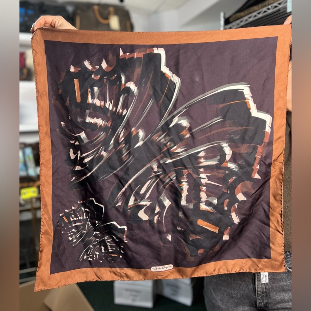 Ferragamo Silk Scarf with Butterflies